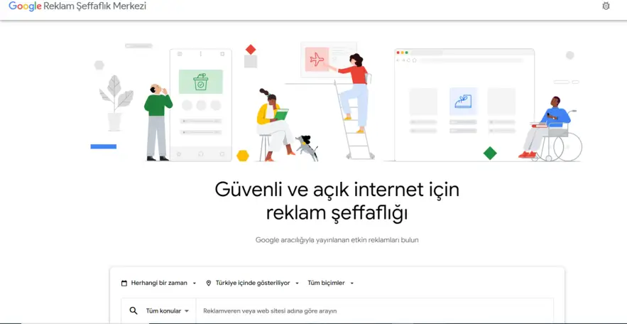 google reklam kütüphanesi ekranı